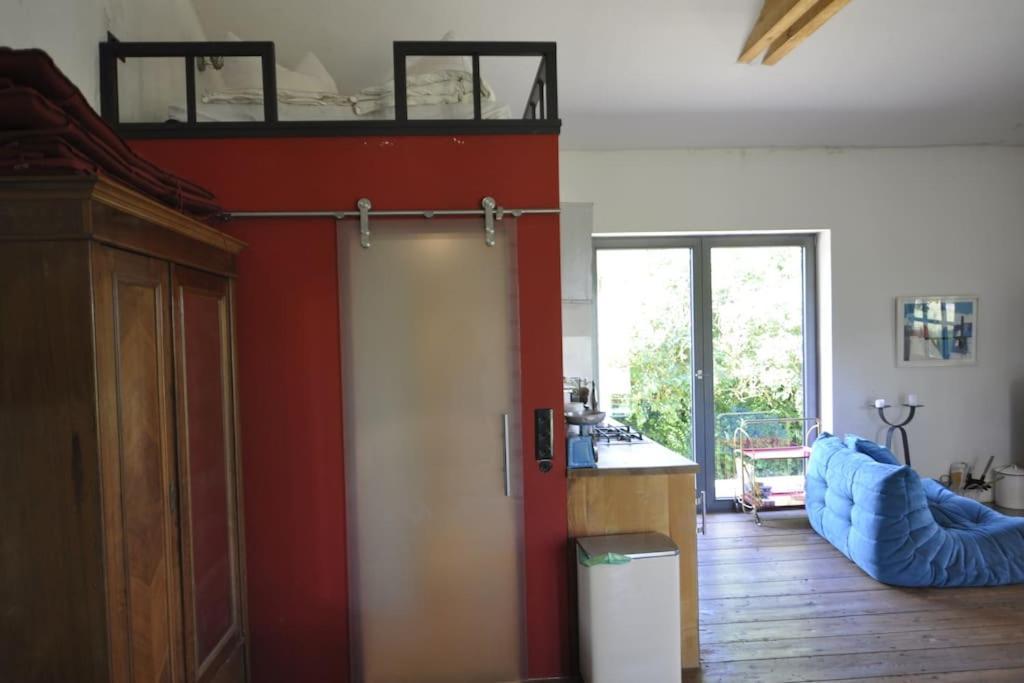 Romantisches Studio Am Waldesrand Mit Gartensauna Schwarz Exteriör bild